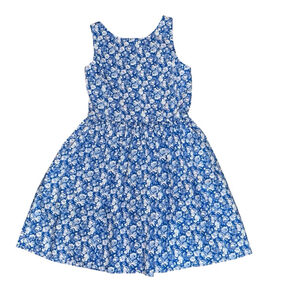 Girls' Polo Ralph Lauren Blue White Floral Sleeveless Dress Size 12 Classy